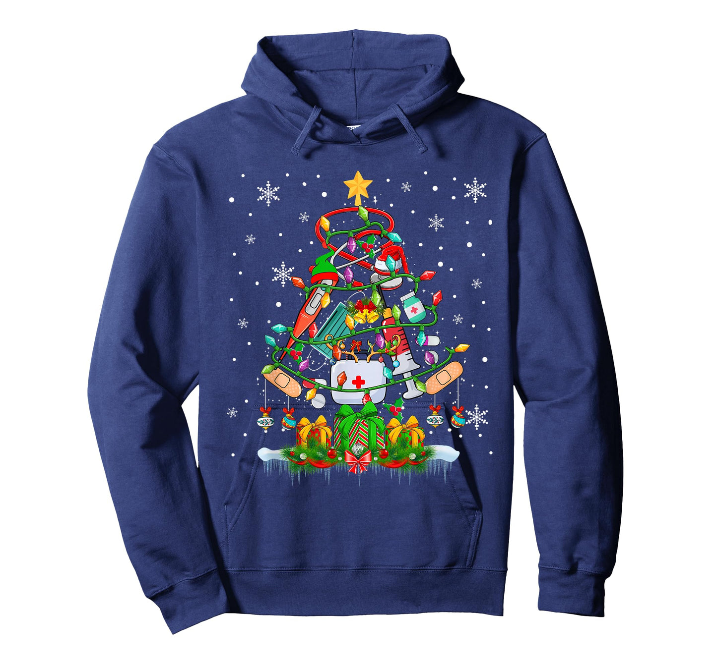 Christmas Tree Santa Reindeer Elf Medical Instruments Doctor T-Shirt