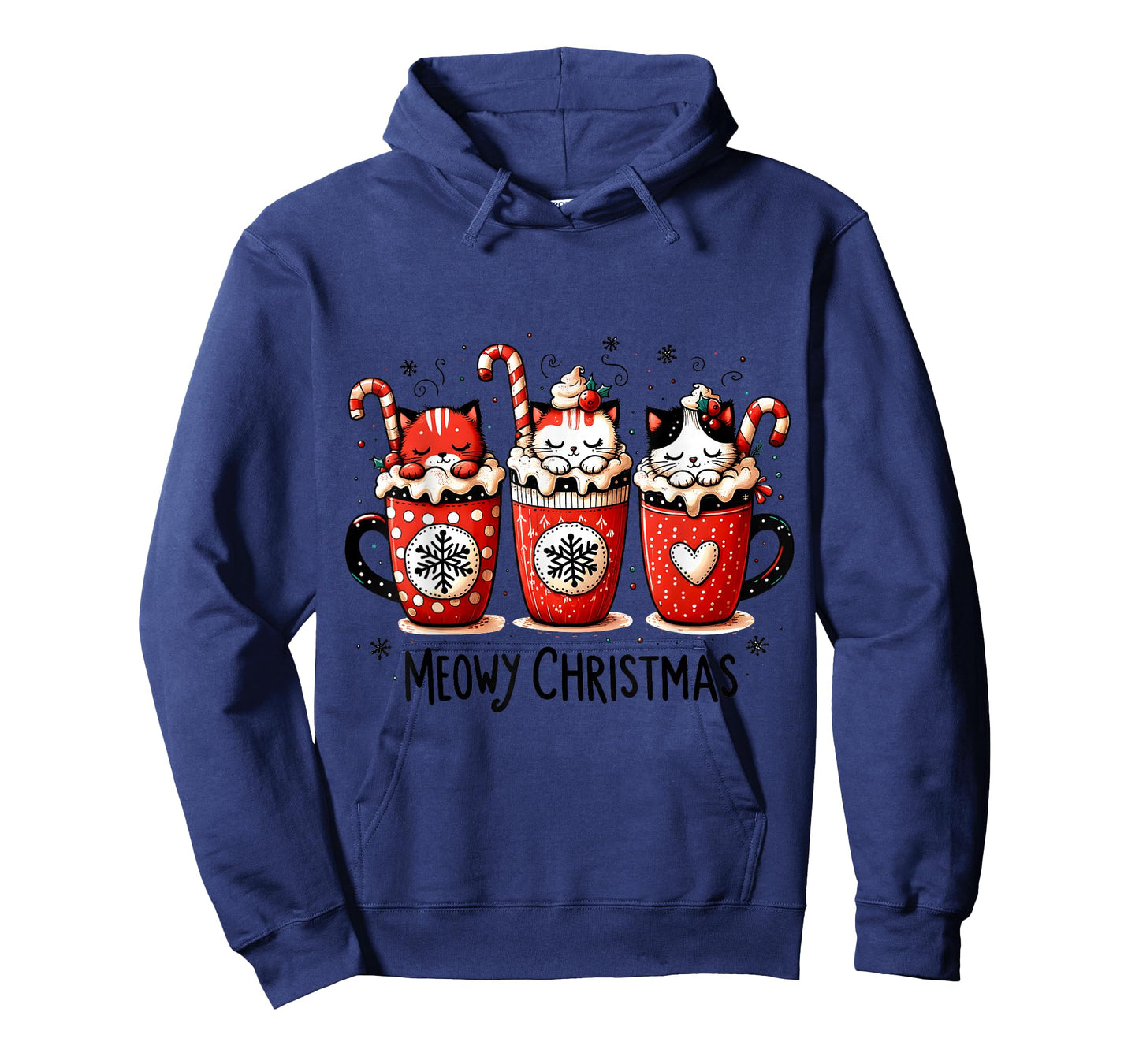 Meowy Christmas Cute Cats and Coffee Merry Xmas Graphic T-Shirt