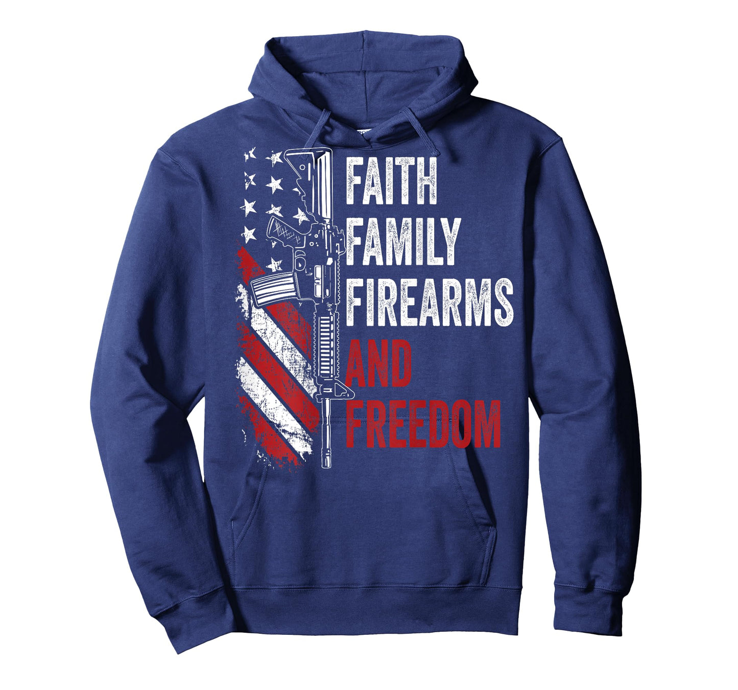 Faith Family Firearms & Freedom - Pro God Guns AR15 -ON BACK T-Shirt