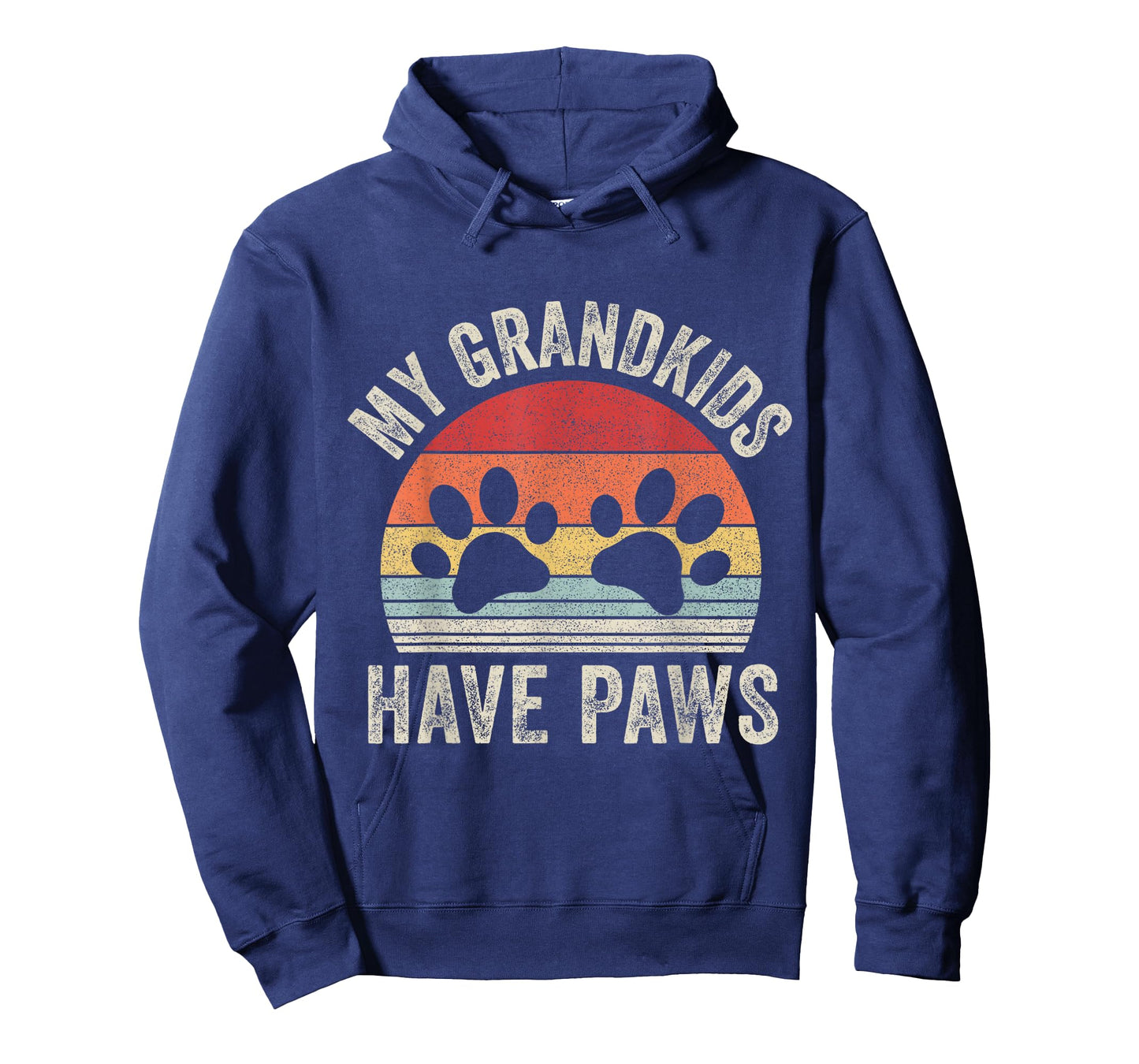 Vintage Retro My Grandkids Have Paws Dog Grandma T-Shirt