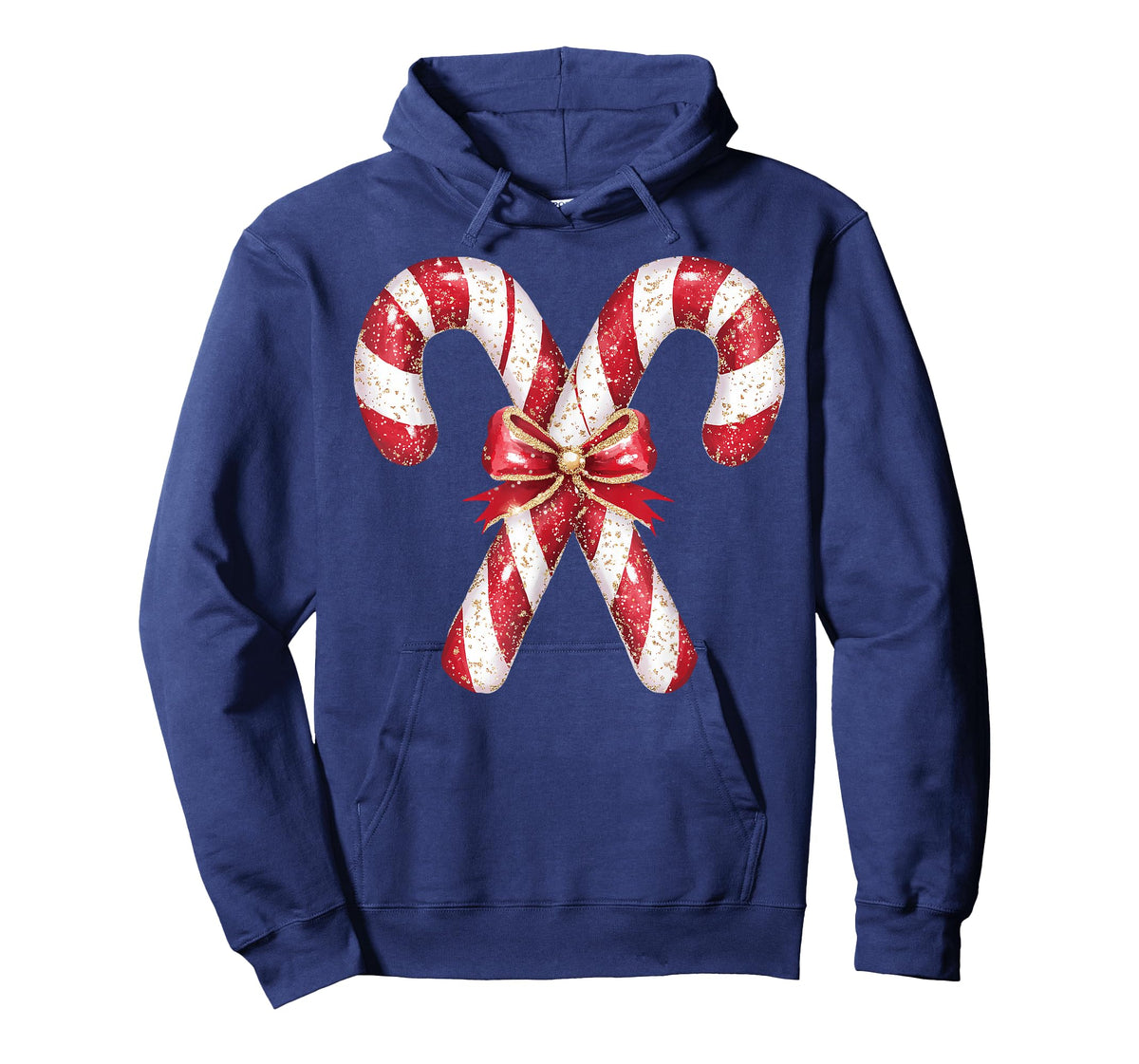 Retro Coquette Bow Candy Cane Christmas Season Girls Womens T-Shirt