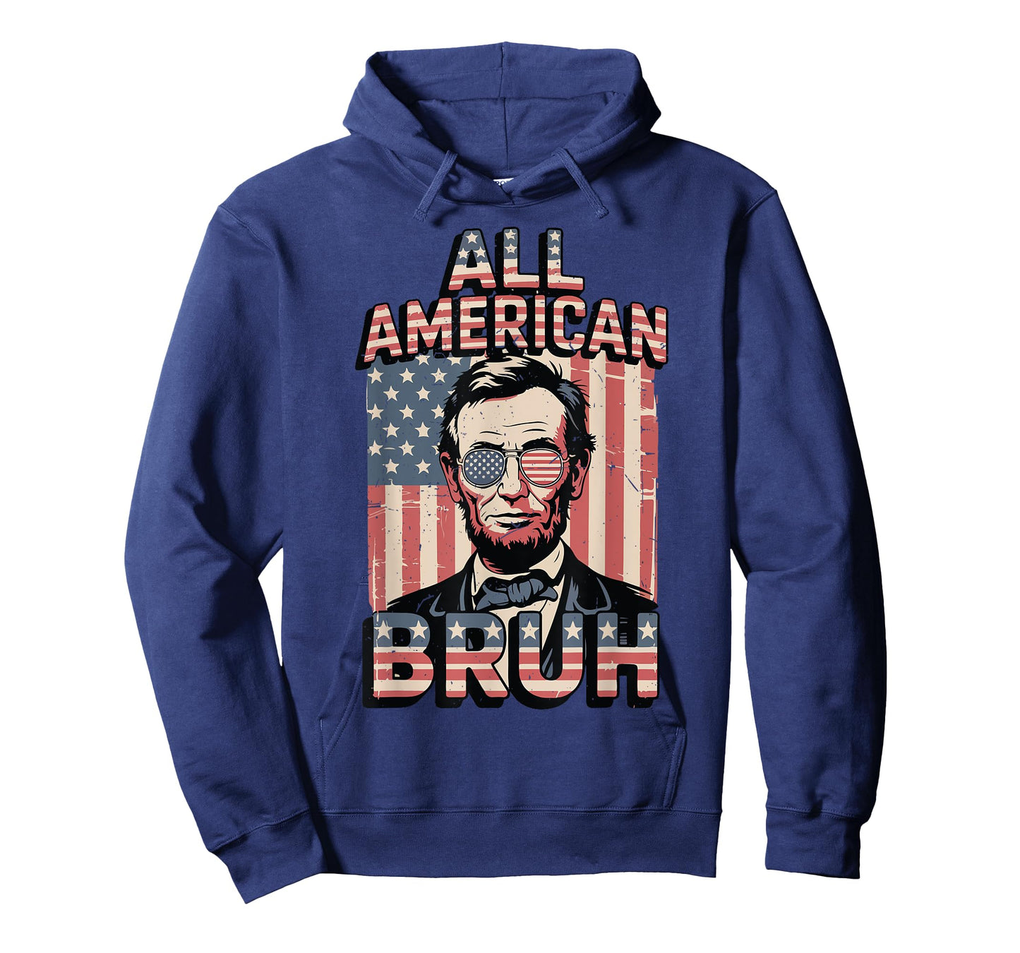 4th July All American Bruh Abraham Lincoln Teen Boy USA Flag T-Shirt