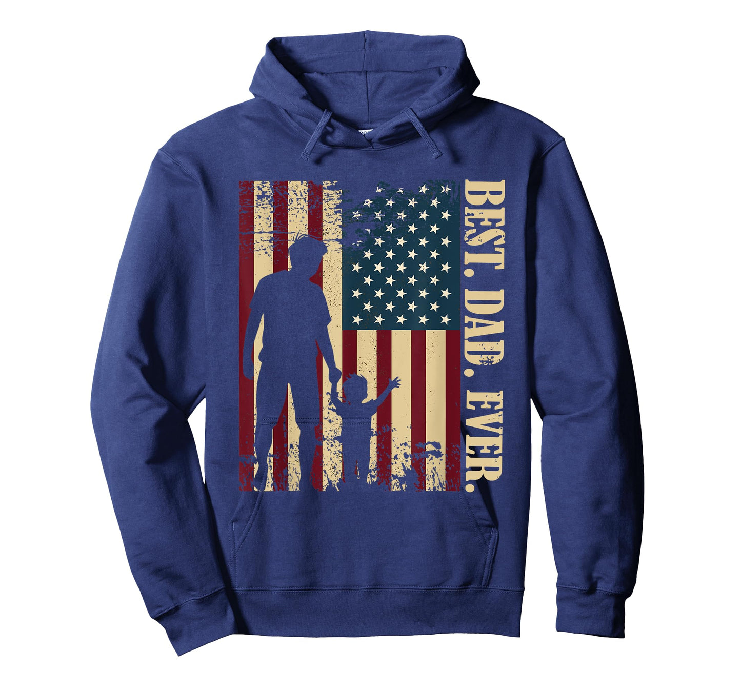 Best Dad Ever With Us American Flag Vintage For Father's Day T-Shirt