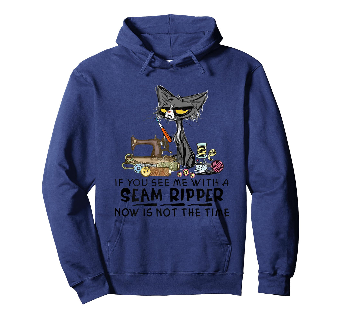 Womens Funny Sewing If You See Me A Seam Ripper Black Cat T-Shirt