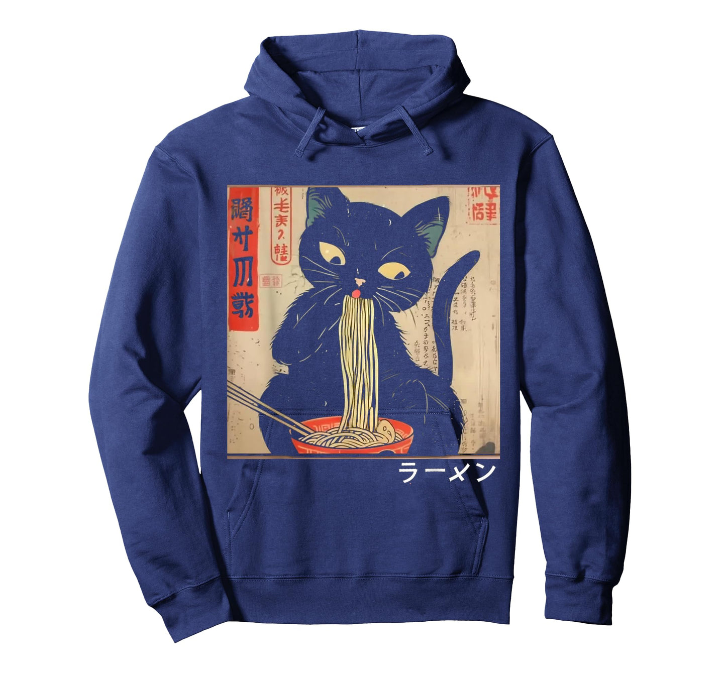 Cat Ramen Funny Graphic Tees Japanese Kawaii Cat Anime T-Shirt