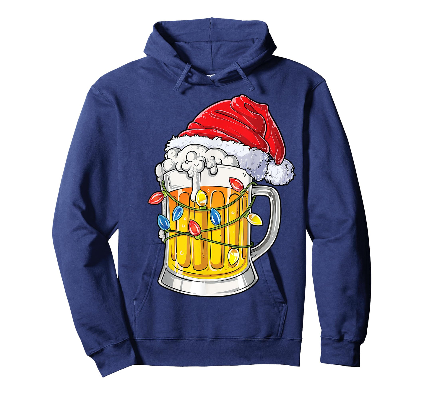 Beer Christmas Mug Santa Xmas Tree Lights Men Women Drinking T-Shirt