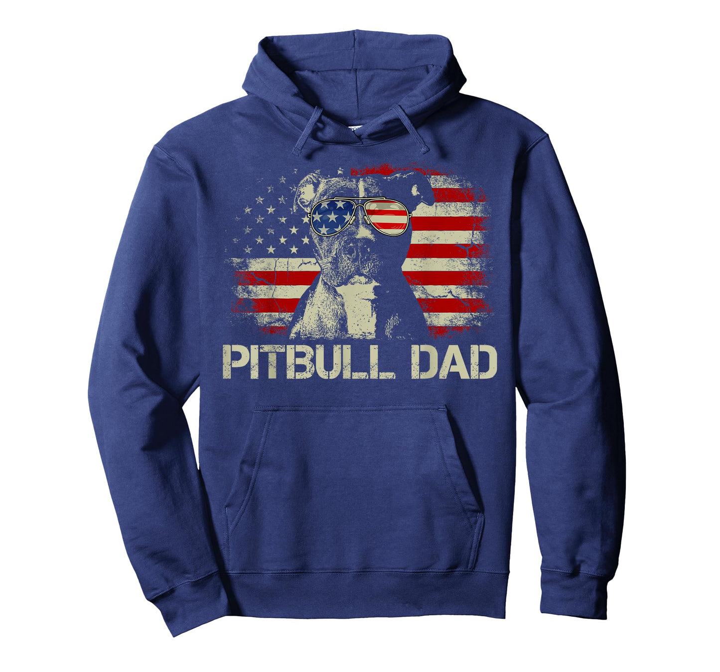 Best Pitbull Dad Ever Shirt American Flag 4th of July Gift T-Shirt