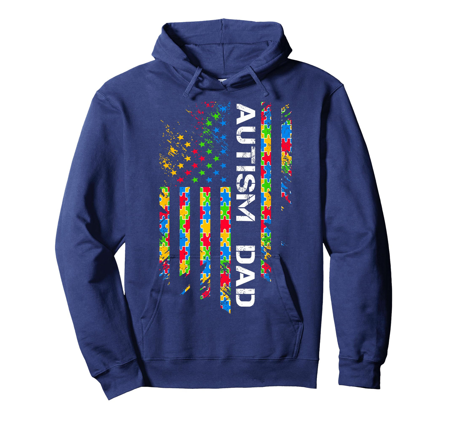 Autism Dad Awareness American Flag USA T-Shirt