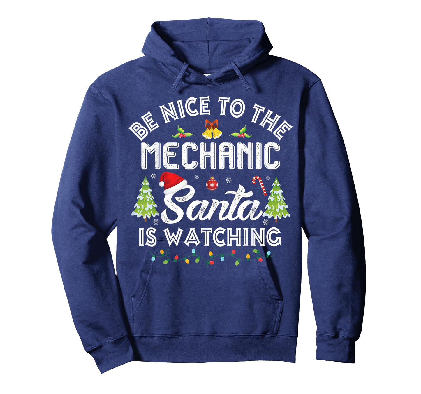 Christmas Be Nice To The Mechanic Santa Is Watching Xmas T-Shirt
