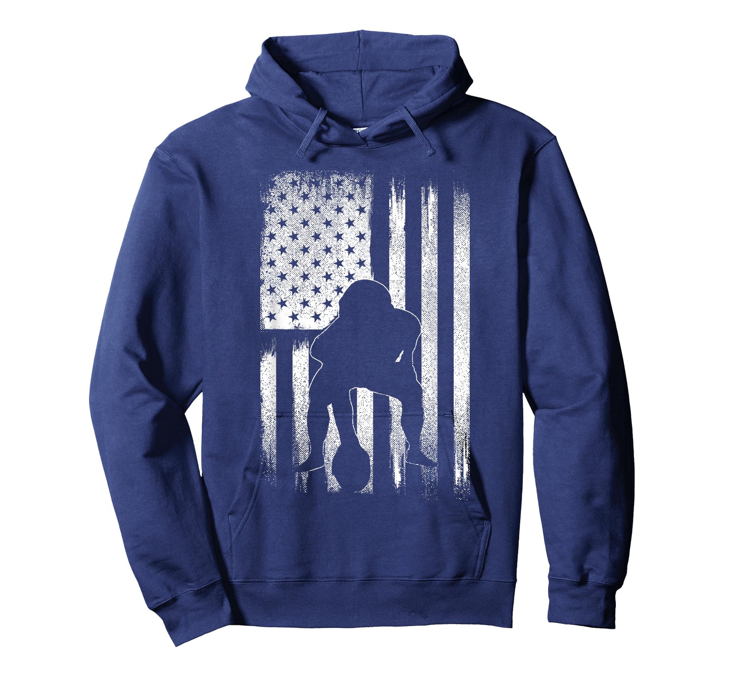 Patriotic USA Flag American Football Season Party Lineman T-Shirt
