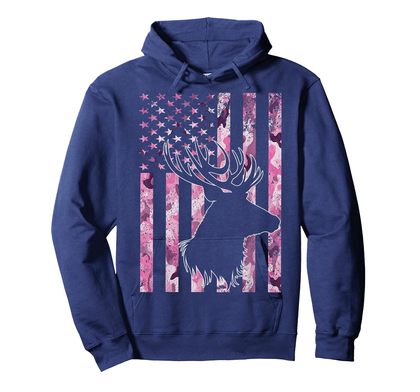 Hunting Camo American Flag Buck Deer Pink Camouflage Women T-Shirt