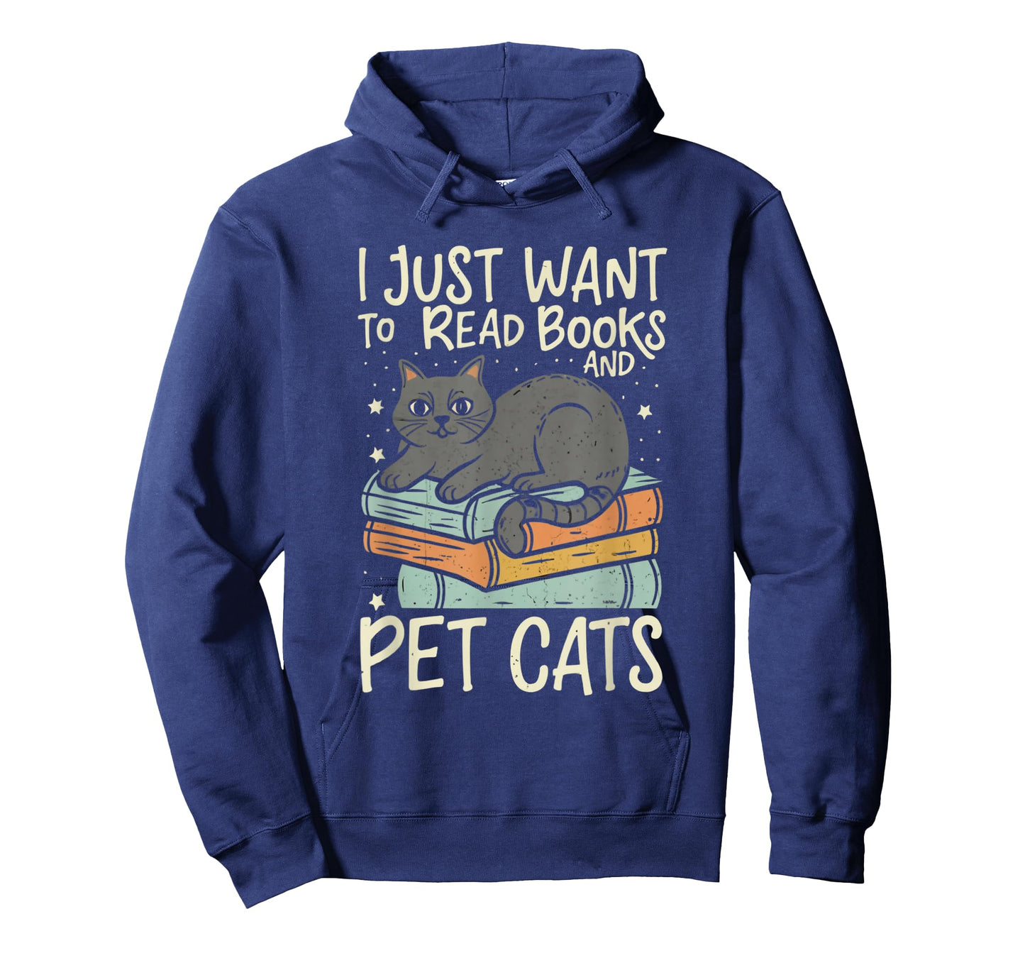 Retro I Just Want to Read Books and Pet Cats Cat T-Shirt