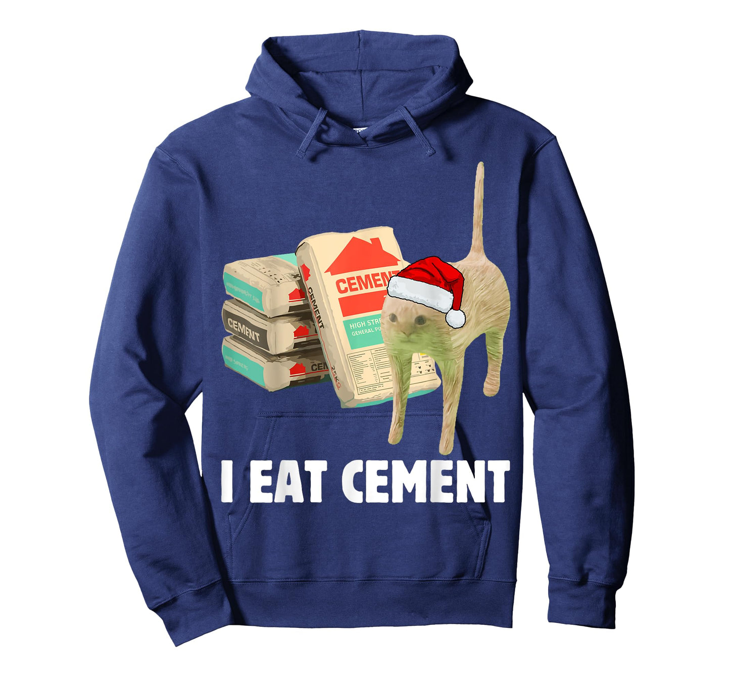 I Eat Cement Funny Cat Meme Christmas Pajamas Cursed Memes T-Shirt