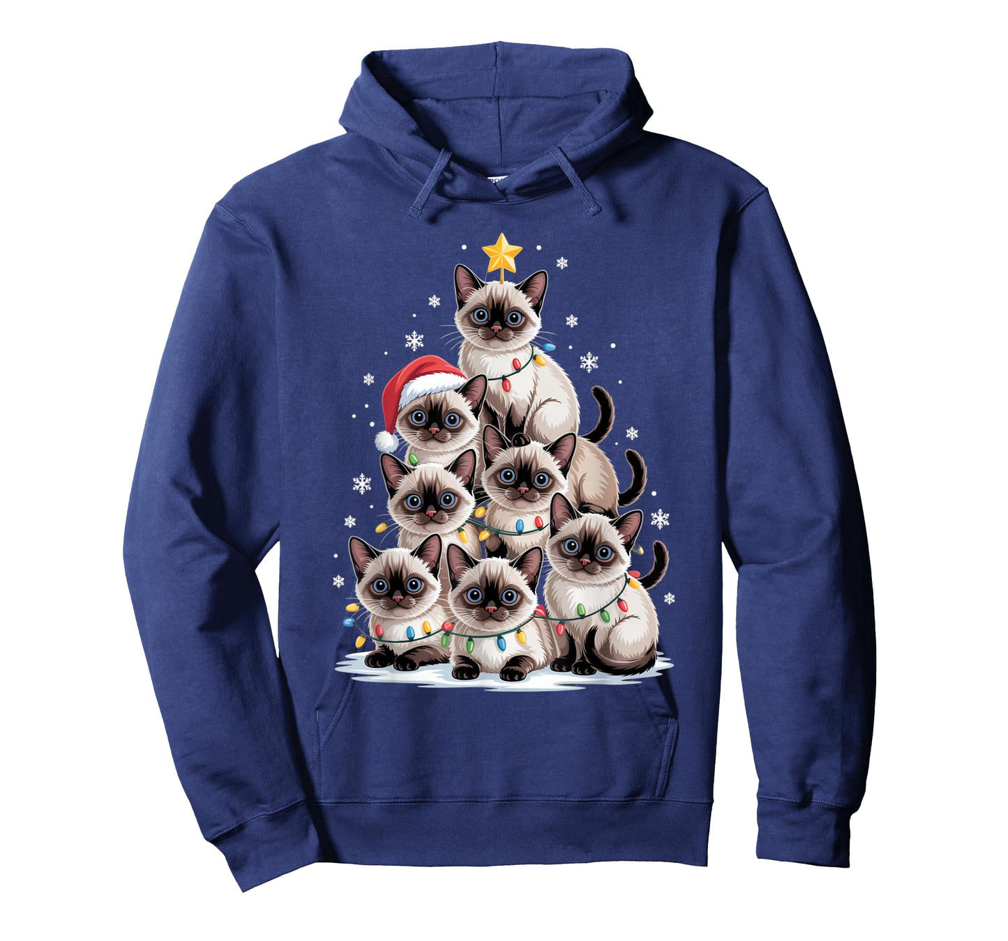 Christmas Siamese Cat Pet Xmas Santa Hat T-Shirt