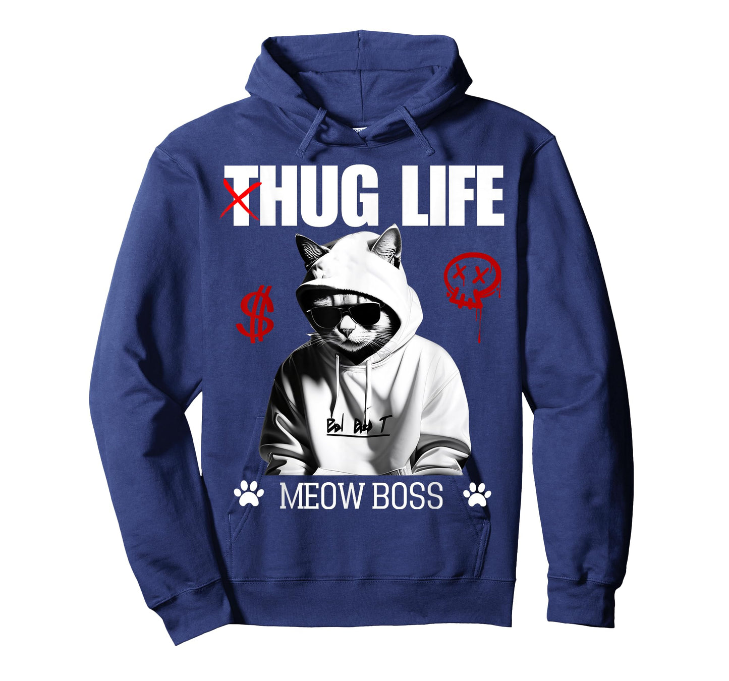 Cute Cat Hug Life Funny Thug Gangster Hiphop Kitten Lovers T-Shirt for Men Women