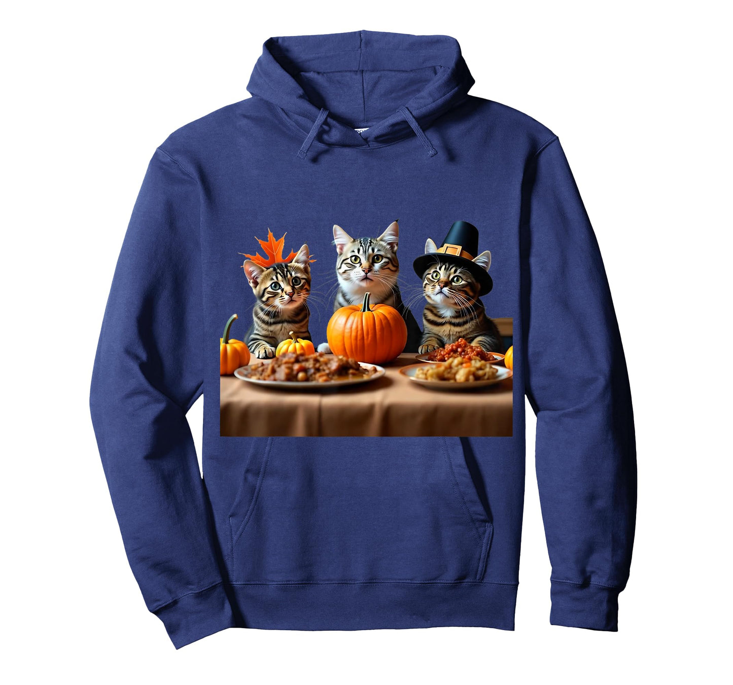 Thanksgiving Cats Dinner Feast Vintage Fall Men Women Kids T-Shirt