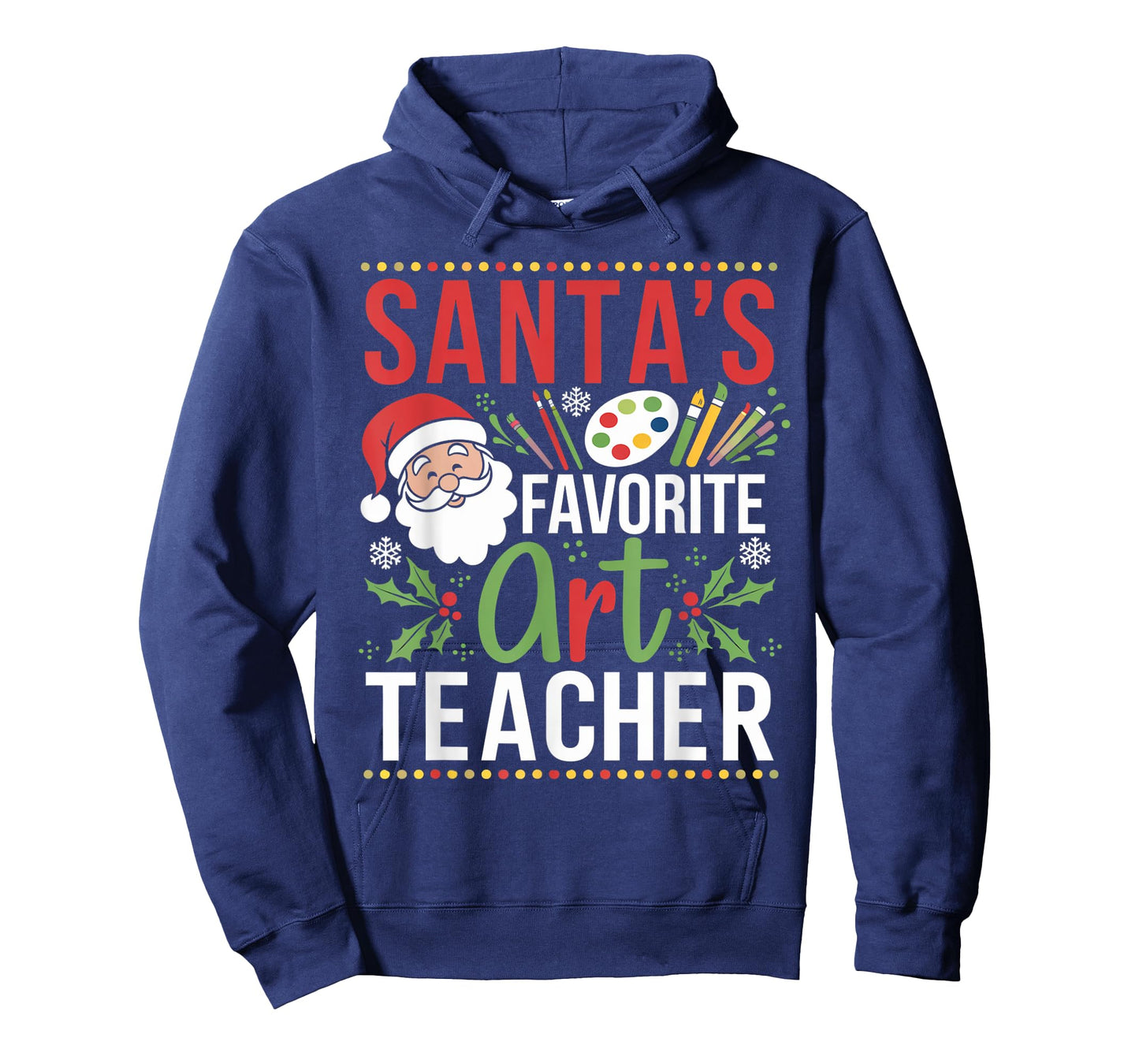 Christmas Art Teacher Painting Santa's Favorite Art Teacher T-Shirt