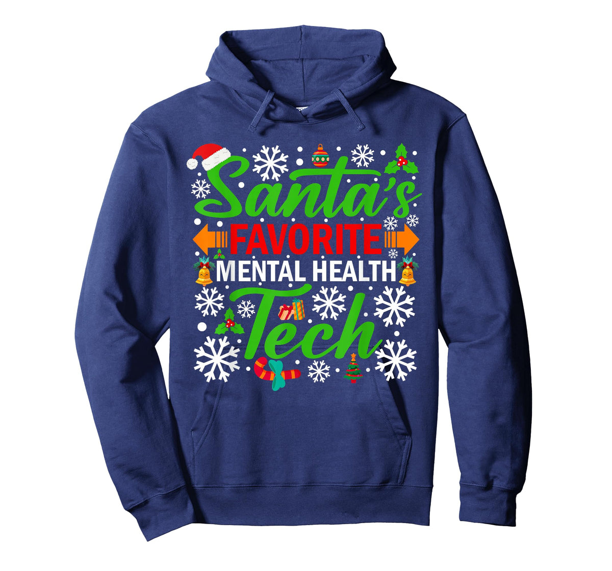 Santa's Favorite Mental Health Tech Shirt Funny Christmas T-Shirt