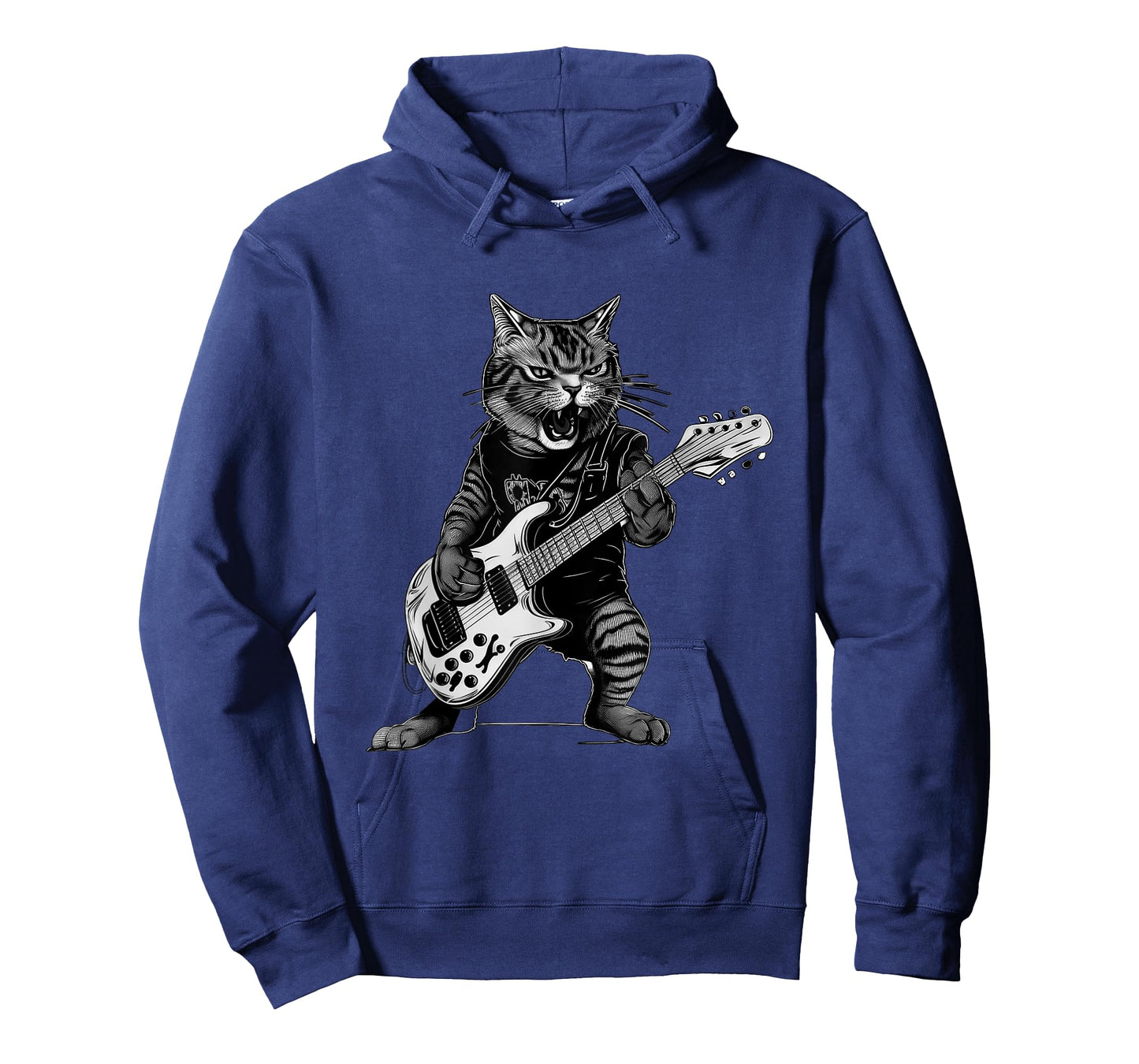 Funny Rock Cat Playing Guitar Graphic Cat Men Women Kids T-Shirt
