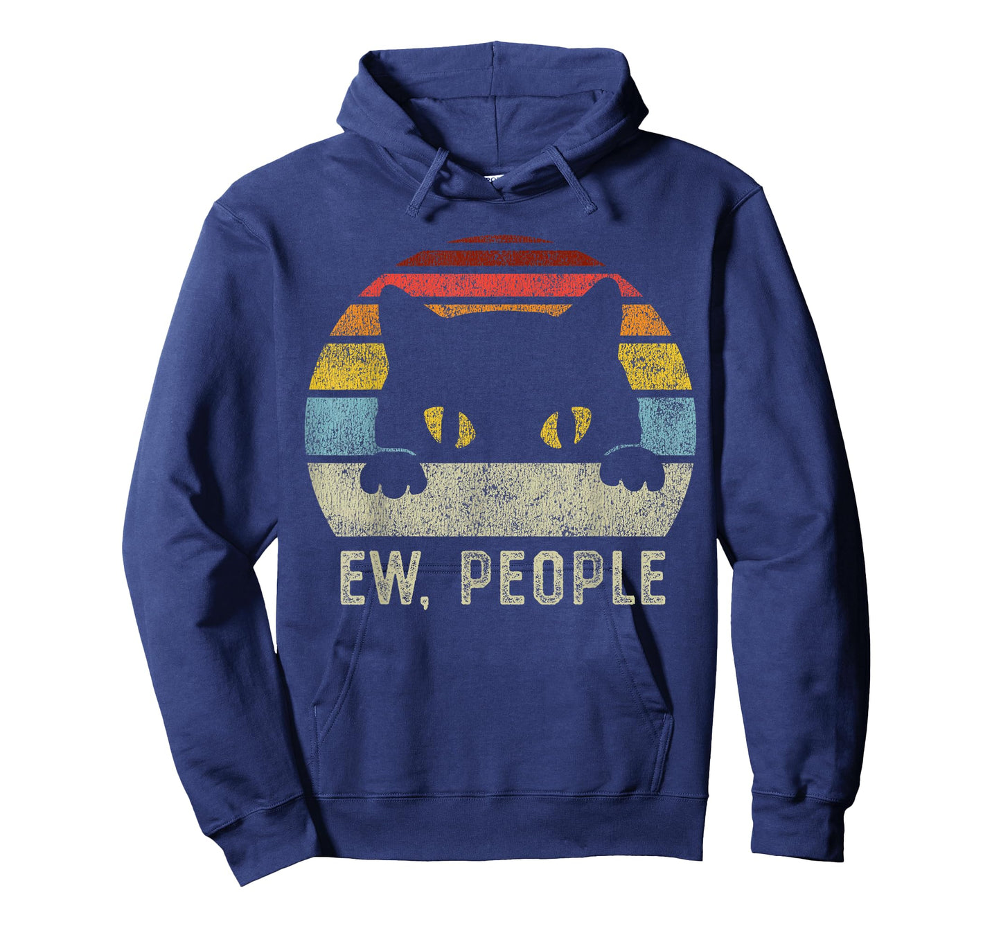 Ew People Retro Cat Funny Vintage Anti Social Introvert T-Shirt