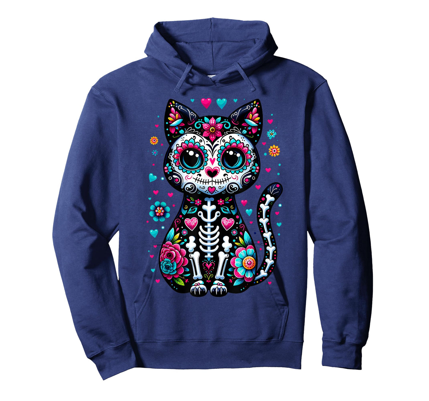 Dia De Los Muertos Cinco De Mayo Cat Sugar Skull Men Women T-Shirt