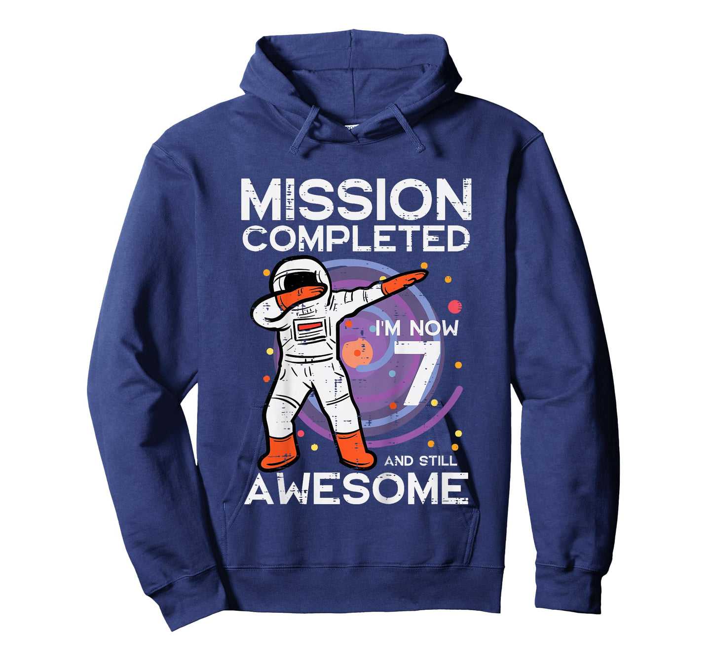 Kids 7th Birthday Astronaut Dab Mission Completed 7 Bday Boys T-Shirt
