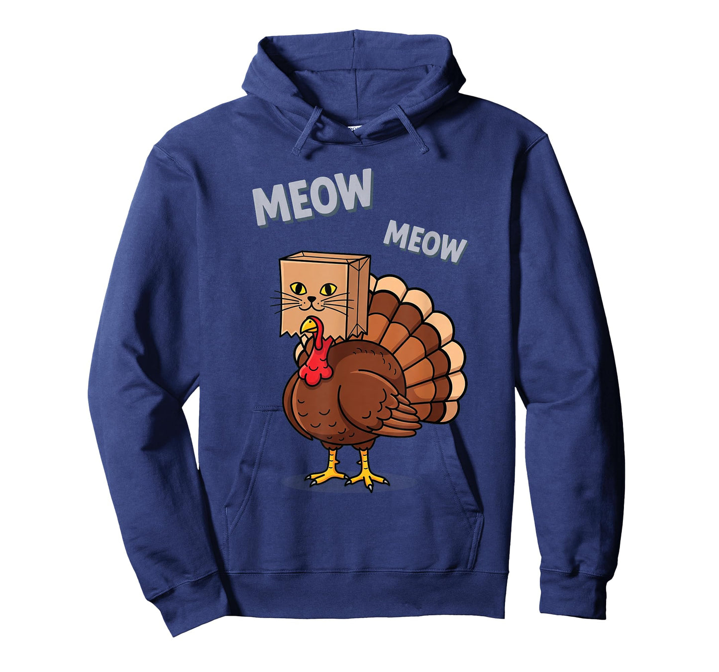 Thanksgiving Turkey Cat Meow Funny Men Women Thanksgiving T-Shirt