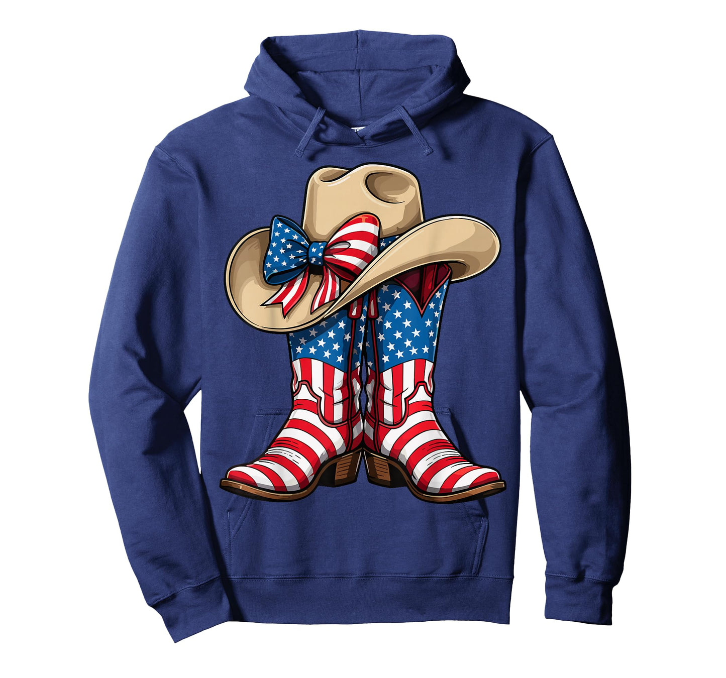 American Flag Cowboy Boots Hat Western Patriotic T-Shirt
