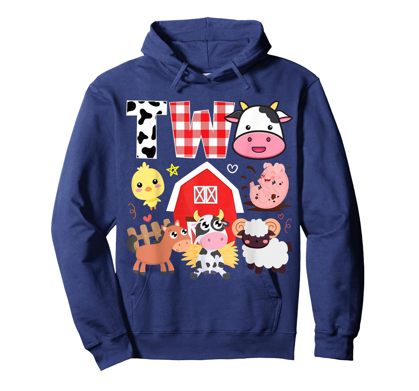 2nd Birthday Two Year Old Farm Theme Animals Birthday Party T-Shirt