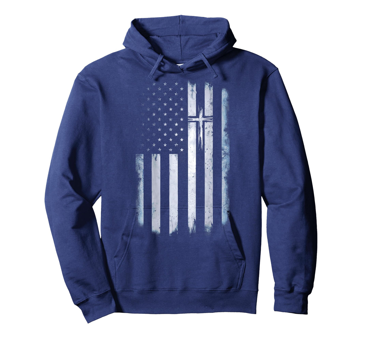 On Back American Flag Cross US Christian Patriotic T-Shirt