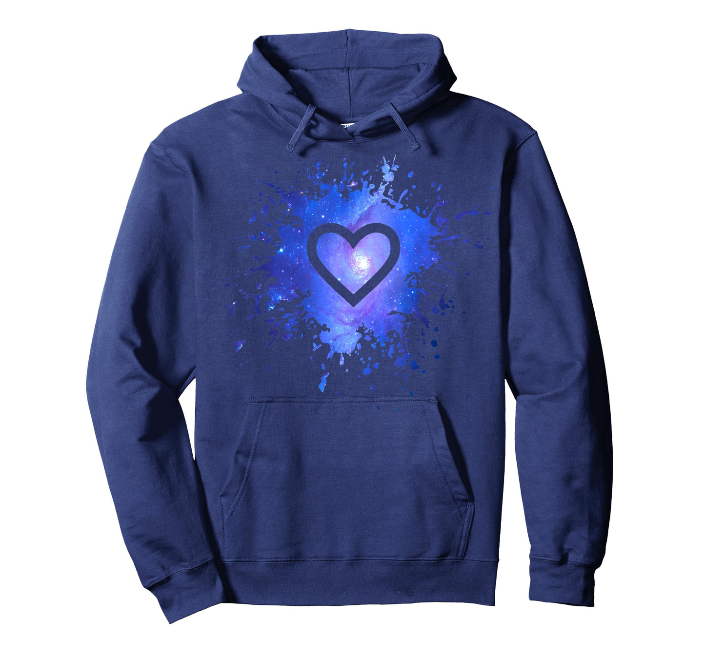Blue and Purple Galaxy Splatter Heart Valentine's Day Design T-Shirt