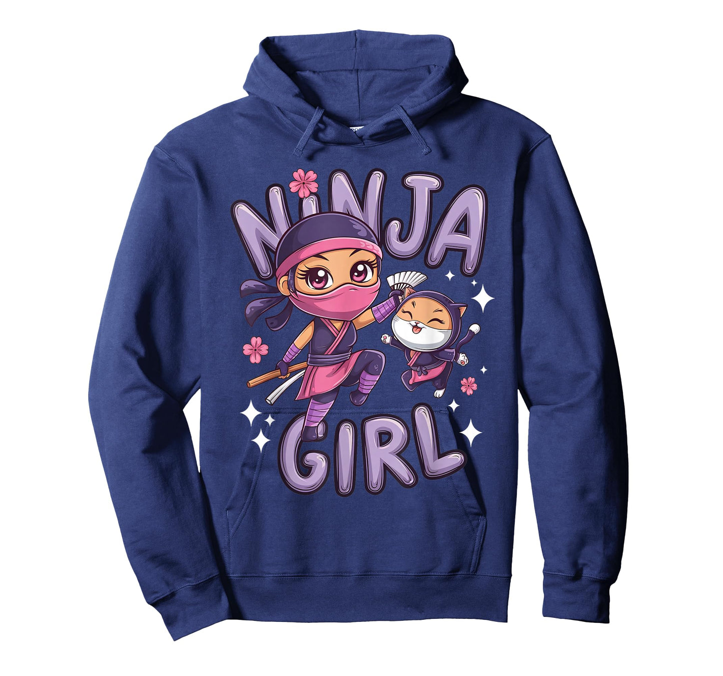 Ninja Girl Funny Birthday Party Ninjas Warrior Cat Lover Kid T-Shirt