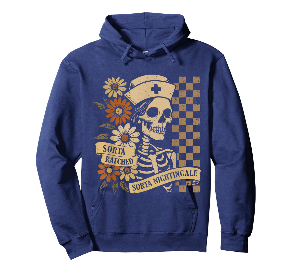 Sorta Ratched Sorta Nightingale Funny RN Nurse Skeleton T-Shirt