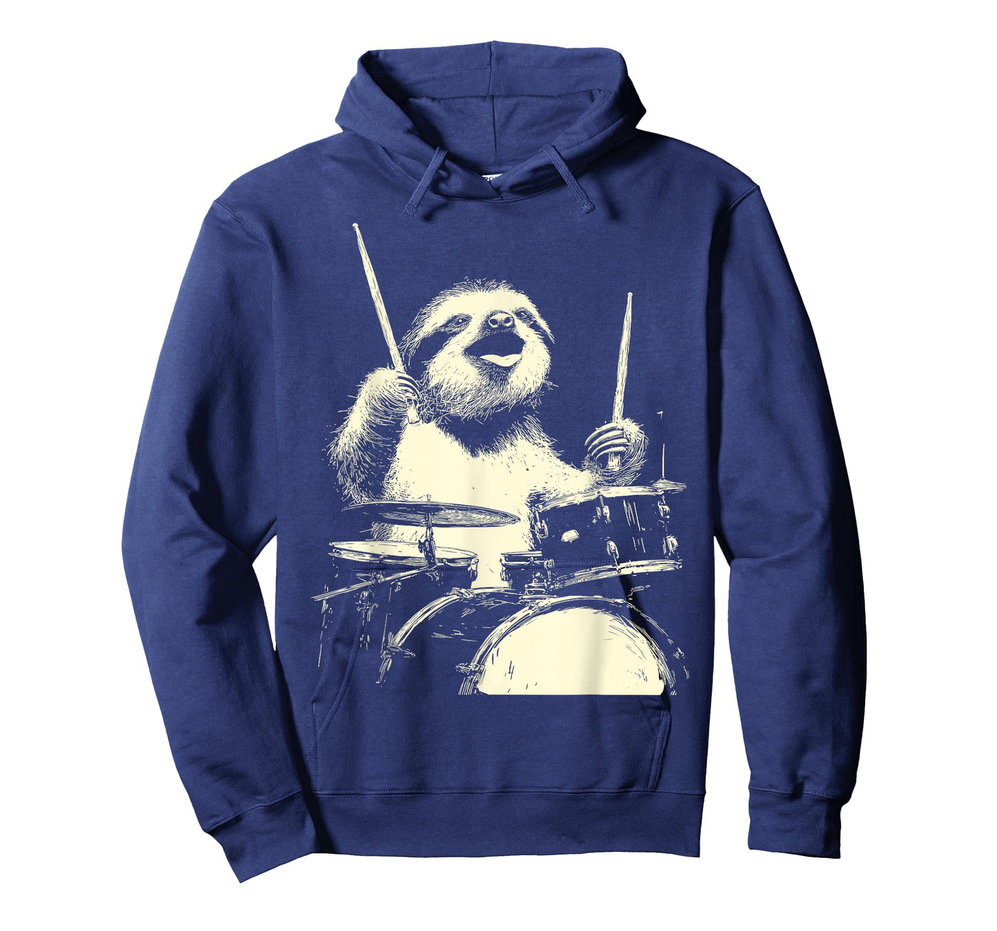Cute Sloth Playing Drums Funny Music Drummer T-Shirt