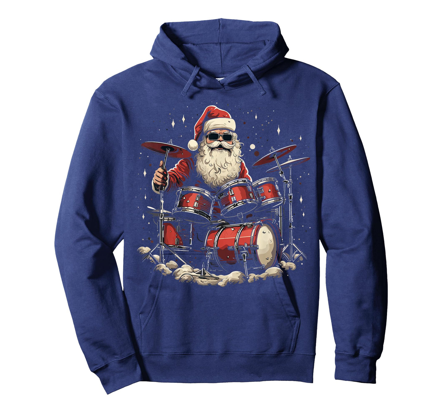 Rockstar Santa playing drums, Rock N Roll Christmas funny T-Shirt