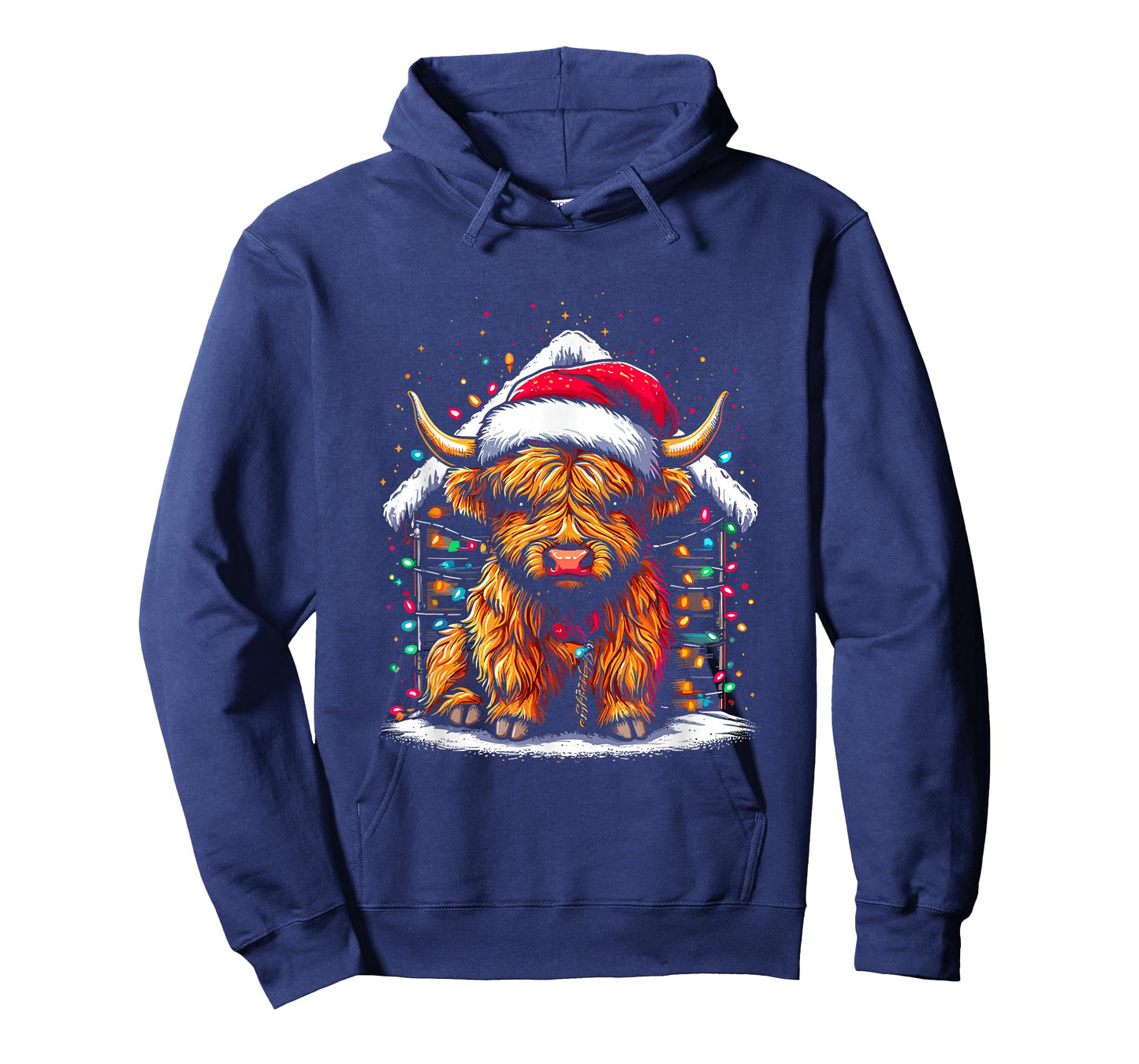 Highland Cow Santa Claus Hat - Cute Xmas Cow Christmas Lover T-Shirt