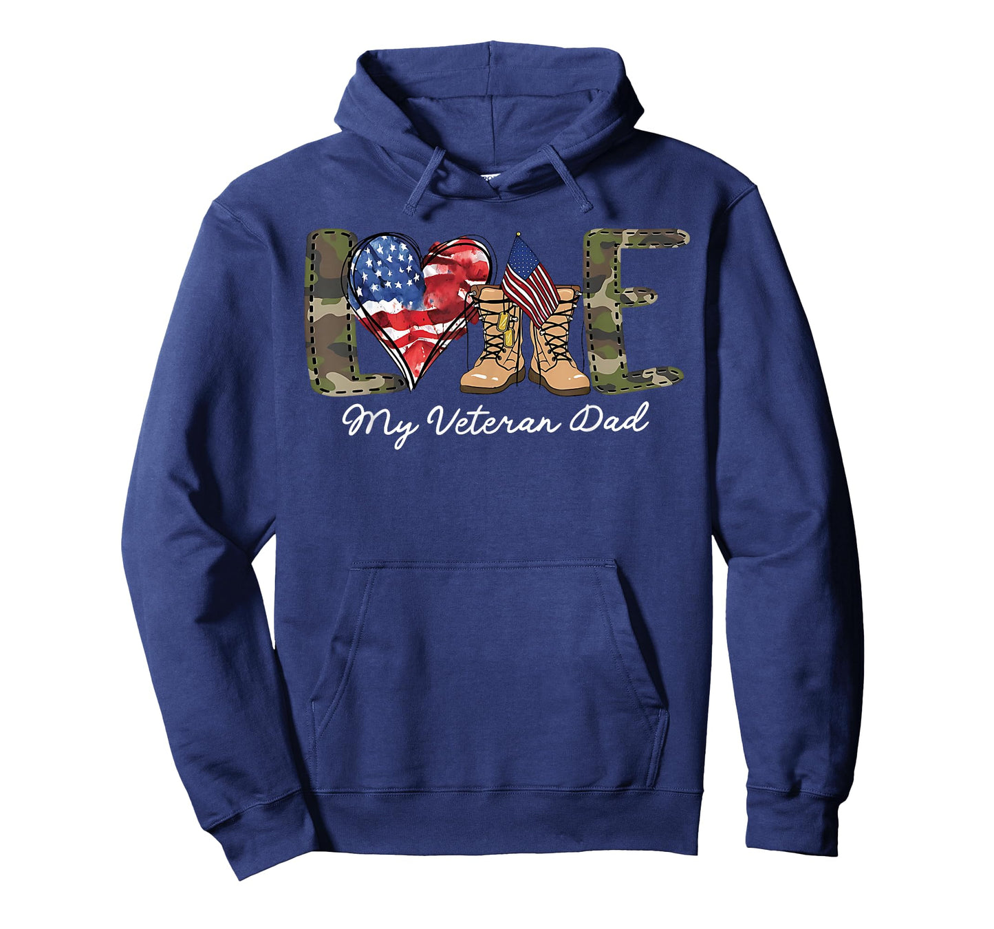 Love My Veteran Dad Proud Military Father American Flag T-Shirt