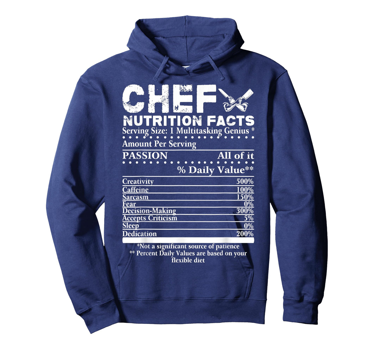Chef Nutrition Facts T-Shirt Cool Chef Tee Gift for Chefs T-Shirt