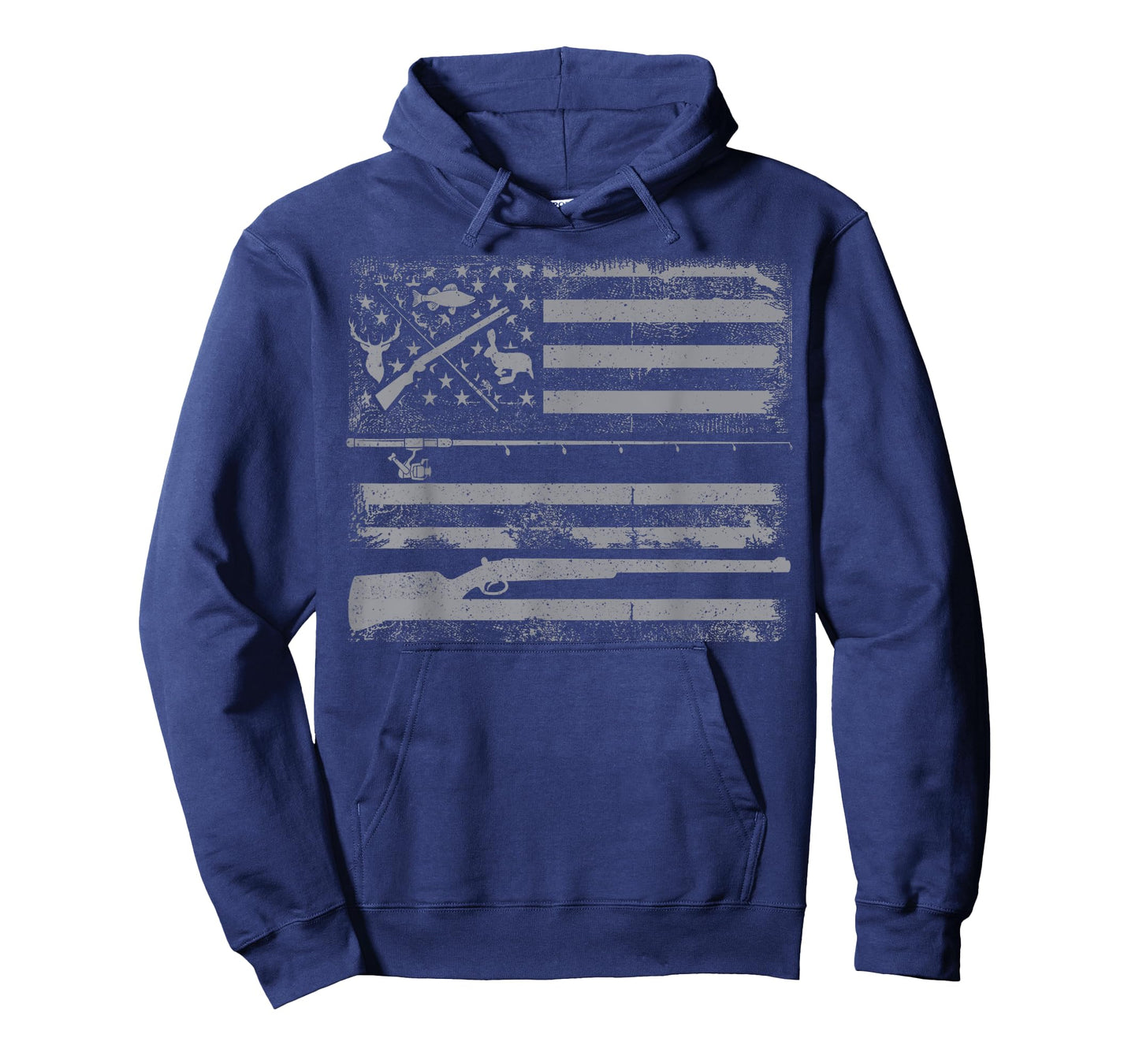 Hunting Rifle and Fishing Rod American Flag Gun Hunt Fish T-Shirt