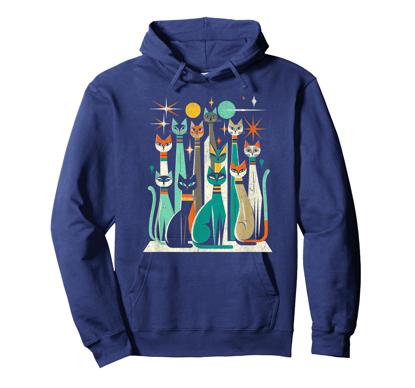 Vintage Retro Mid-Century Long Neck Cats 50s 60s Style T-Shirt