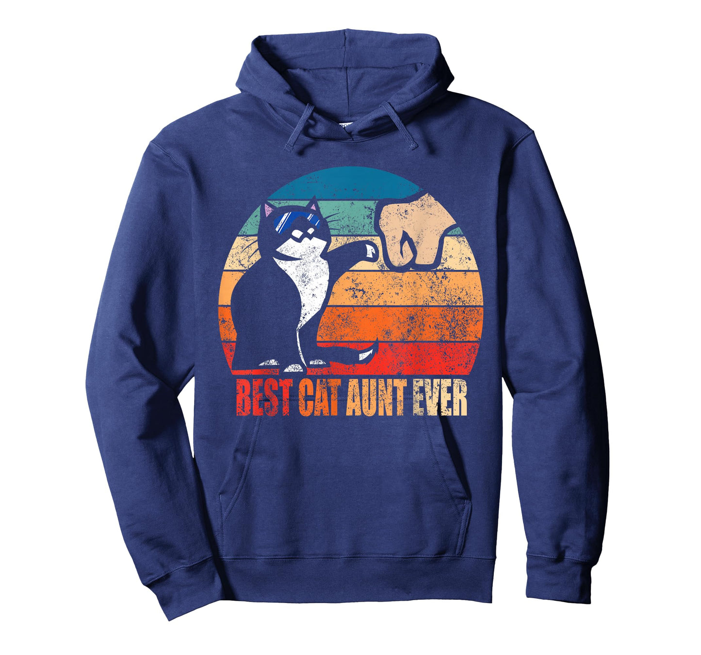 Best Cat Aunt Ever with Funny Fist Bump Retro T-Shirt