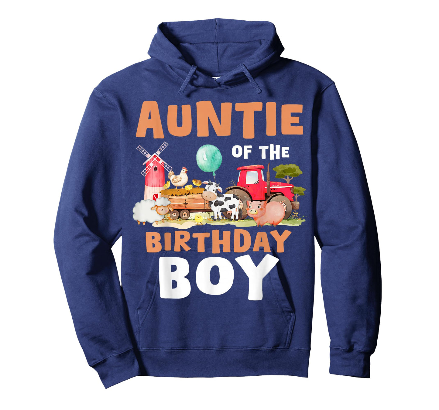 Auntie Of The Birthday Boy Farm Animals Matching Farm Theme T-Shirt