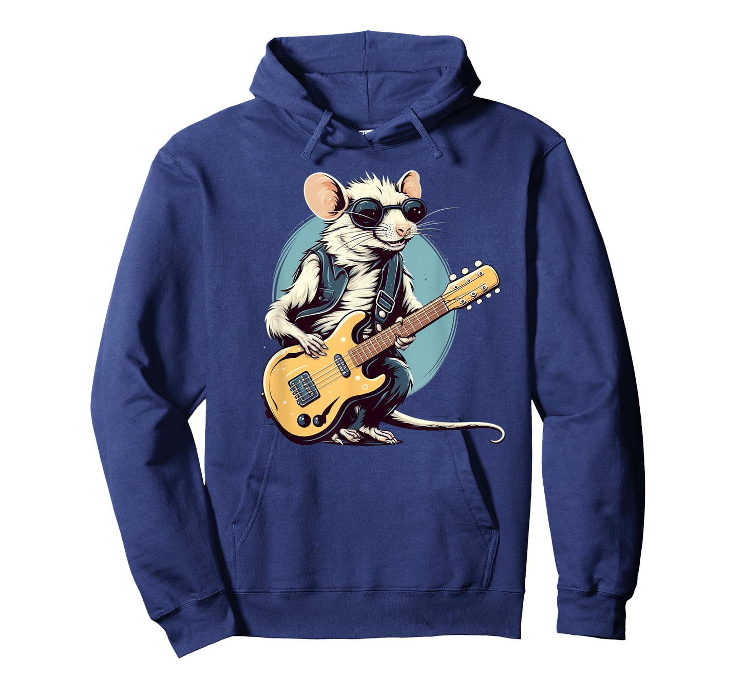 Funny Punk Rocker Rat with electric Guitar Costume T-Shirt