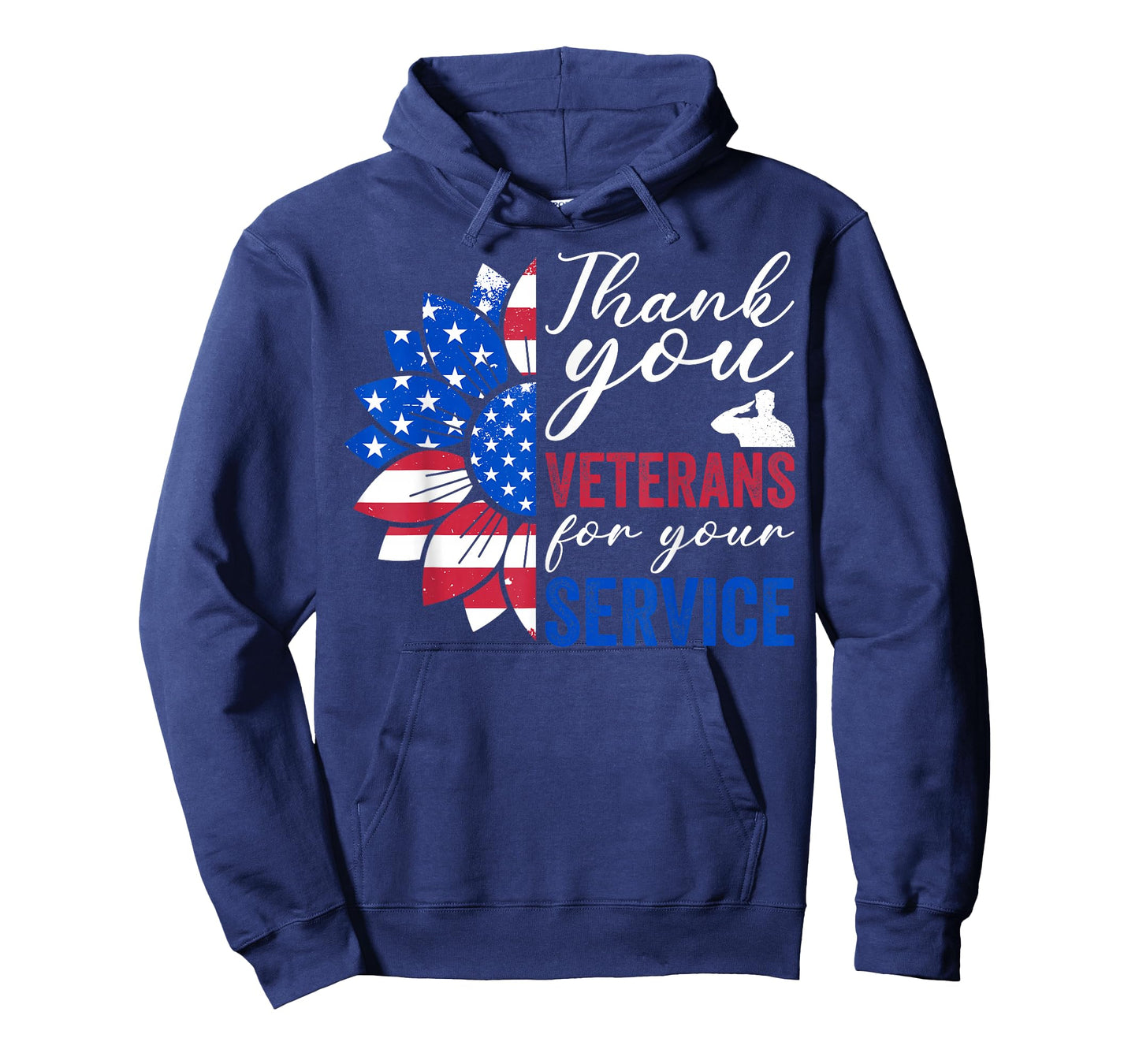 Thank You Veterans Sunflower USA Flag Military Patriotic T-Shirt