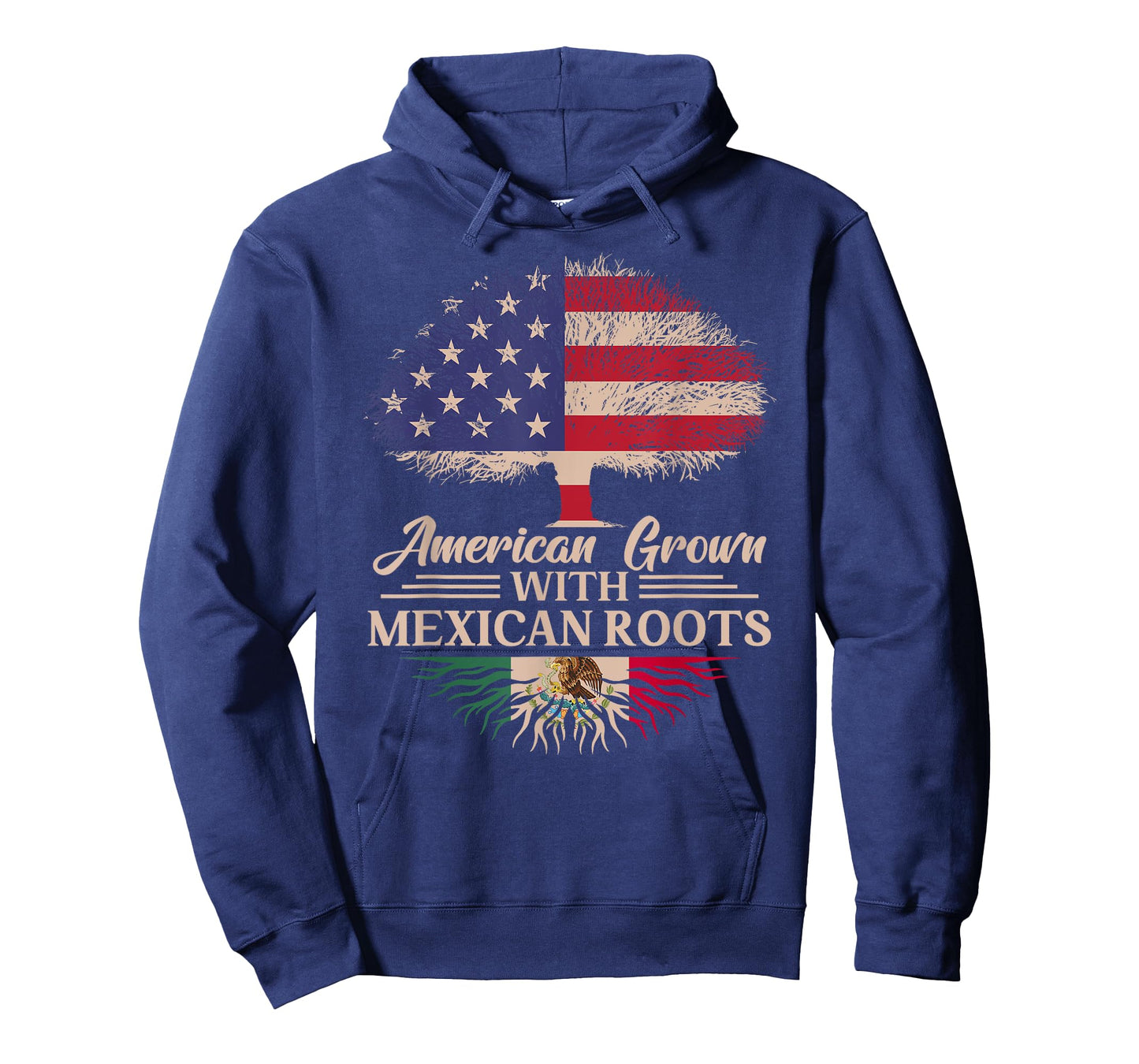American Grown With Mexican Roots Half American Flag Mexican T-Shirt