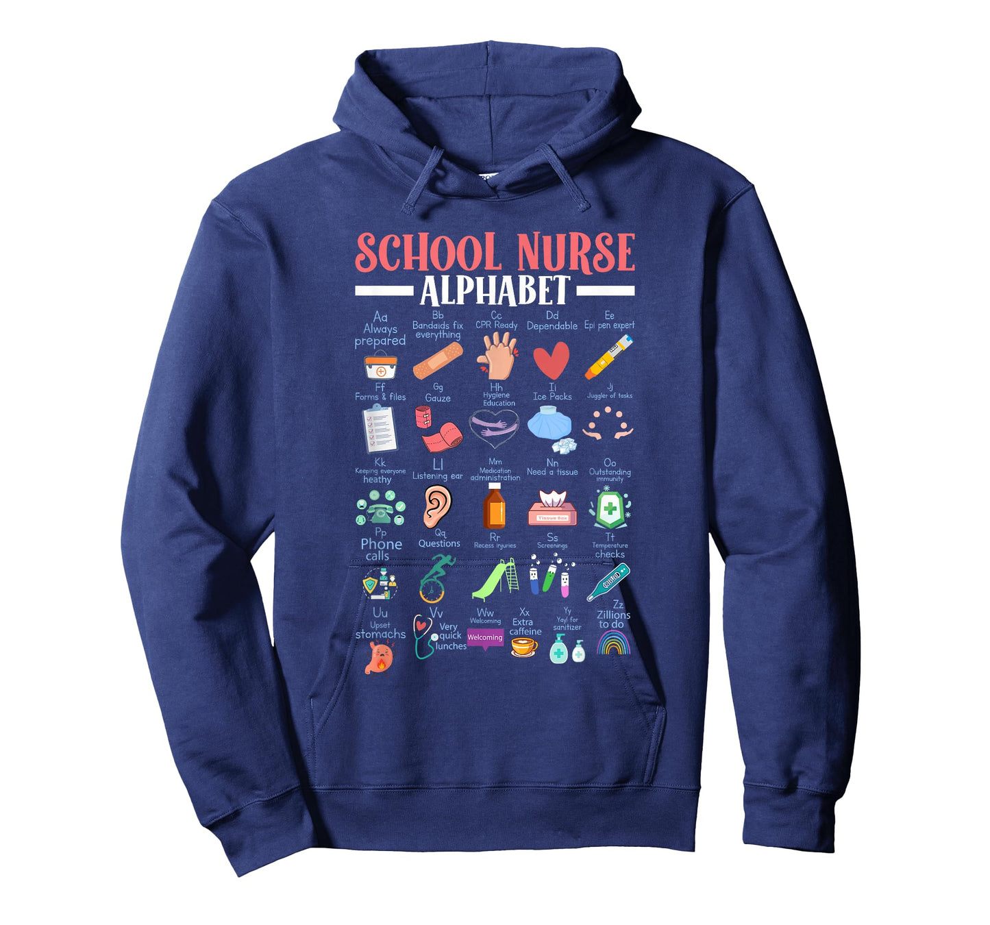 ABC School Nurse Alphabet Student Teacher Health Worker T-Shirt