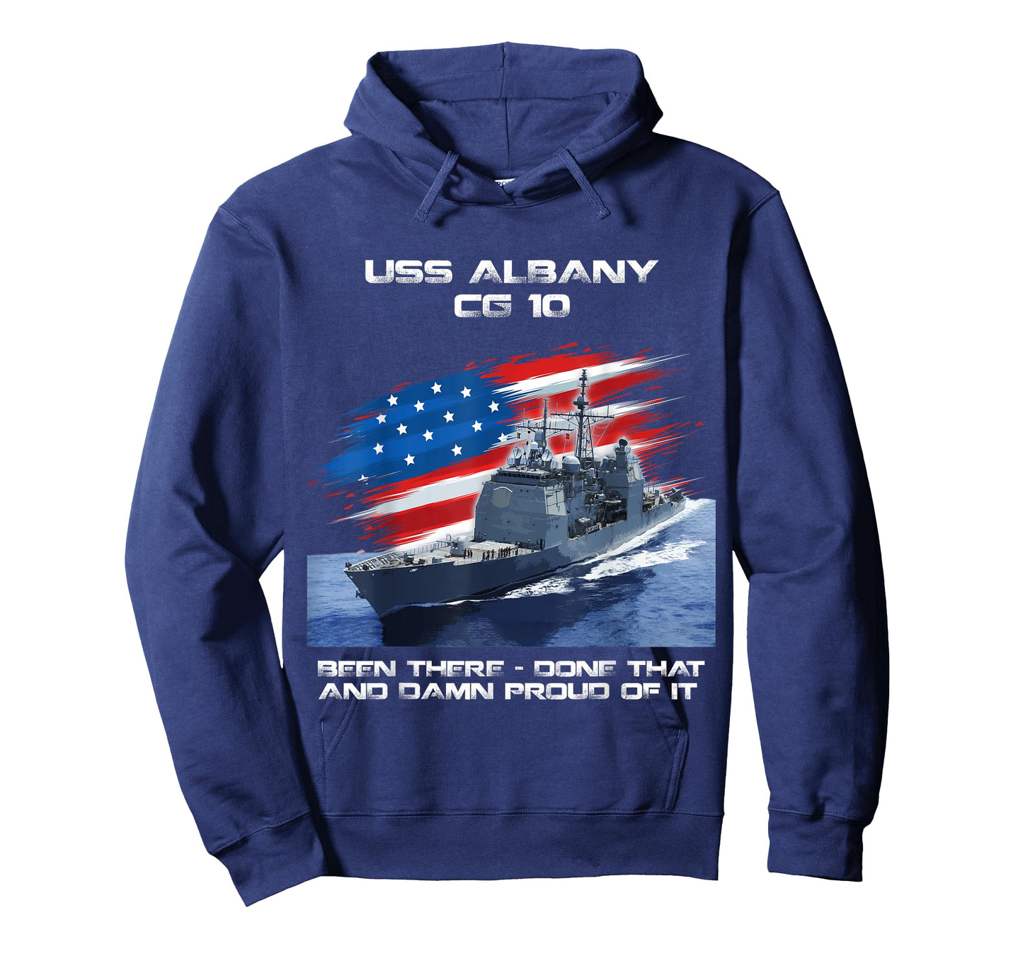 USS Albany CG-10 Class Cruiser American Flag Veteran T-Shirt