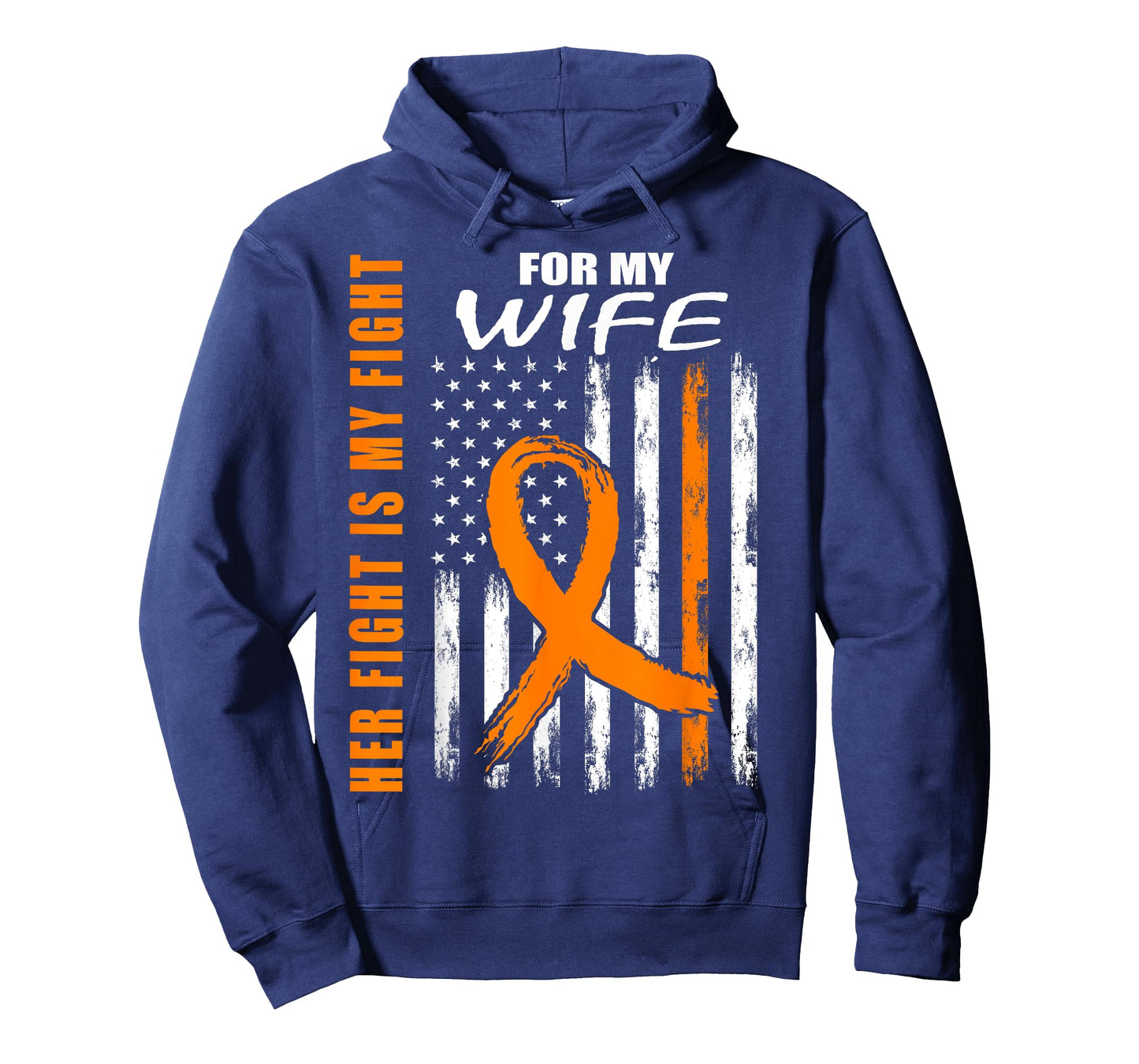 Her Fight Is My Fight Wife Kidney Cancer Awareness USA Flag T-Shirt