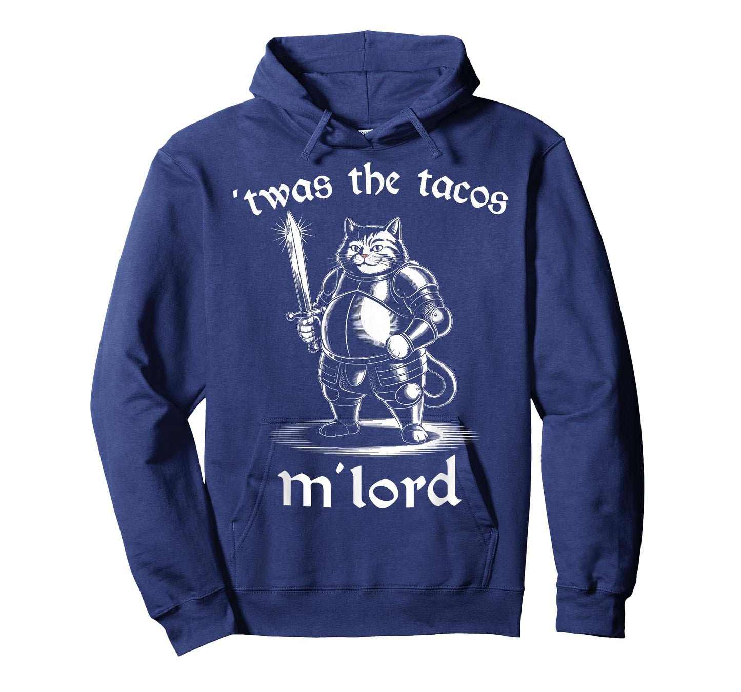 'TWAS The Tacos M'Lord – Funny Medieval Cat T-Shirt