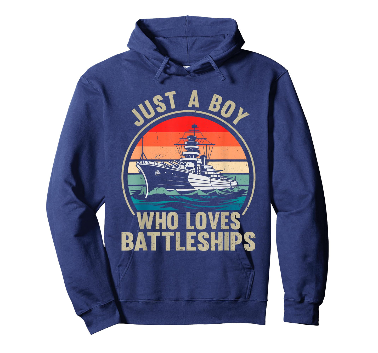 Just A Boy Who Loves Battleships Vintage Patriotic Military T-Shirt